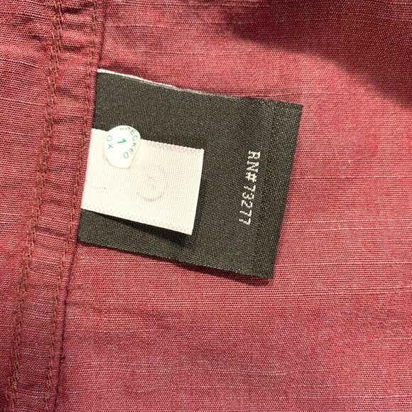 Rock & Republic Button Up Shirt Short Sleeve Cotton Flap Pockets Maroon XL NWOT - Picture 7 of 12